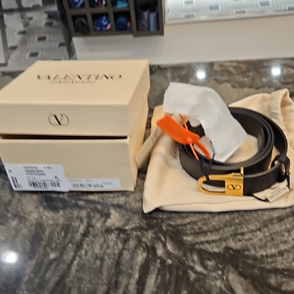Valentino Black and Gold Belt Bag